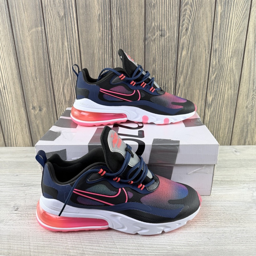 Nike Air Max 270 React CK6929-400 Women's Size 9.5 Black Pink Blue w/ Box